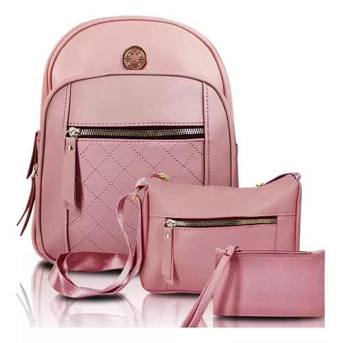 Bolso mochila rosa clearance
