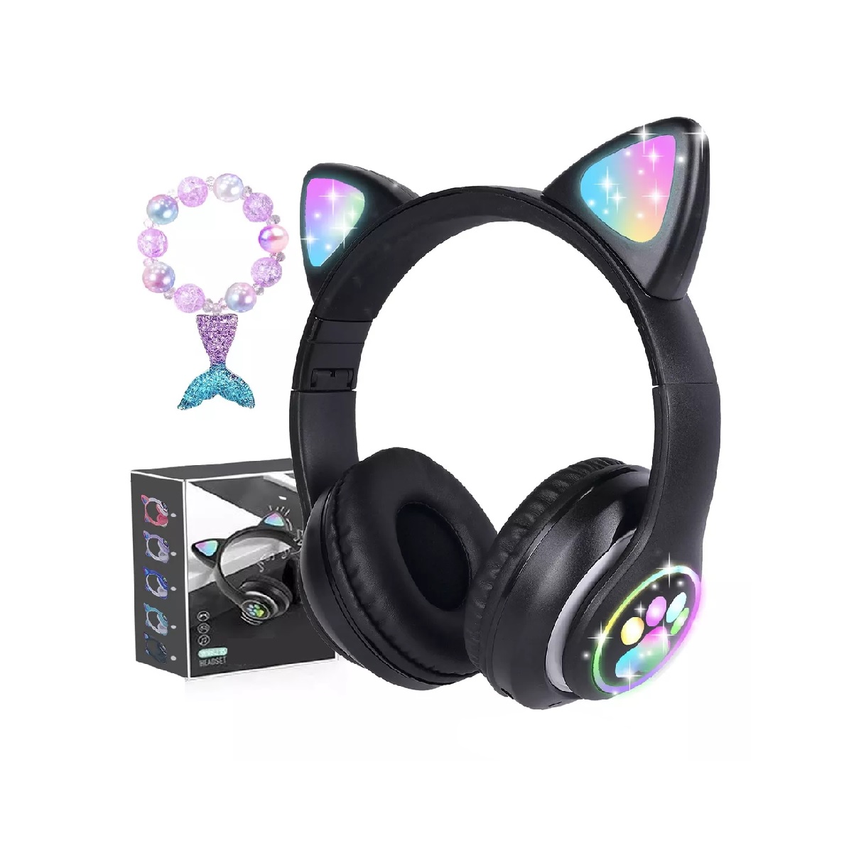 Unos Audífonos Auriculares Inalambricos Diadema Con Microfono