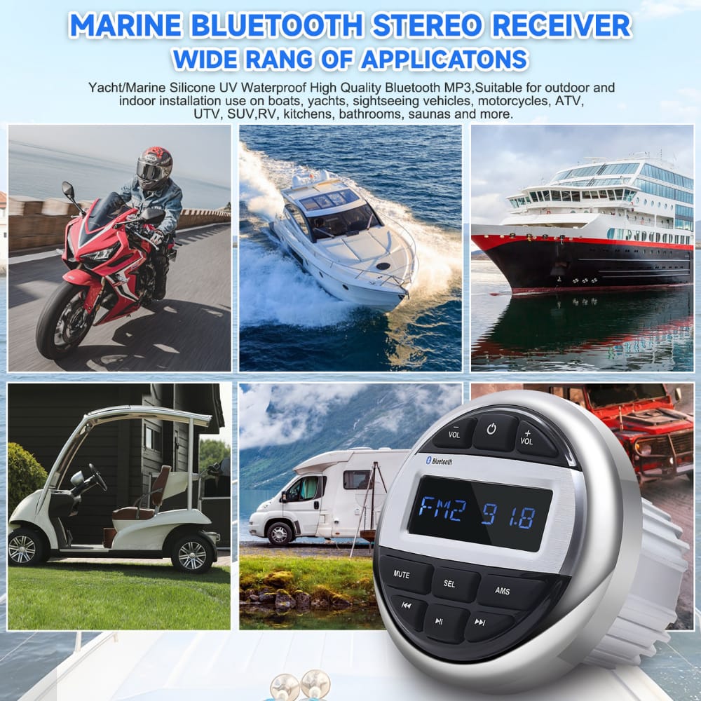 Reproductor, mp3, USB, sd, bluettoth, protección al agua HF AUDIO HF-M1000