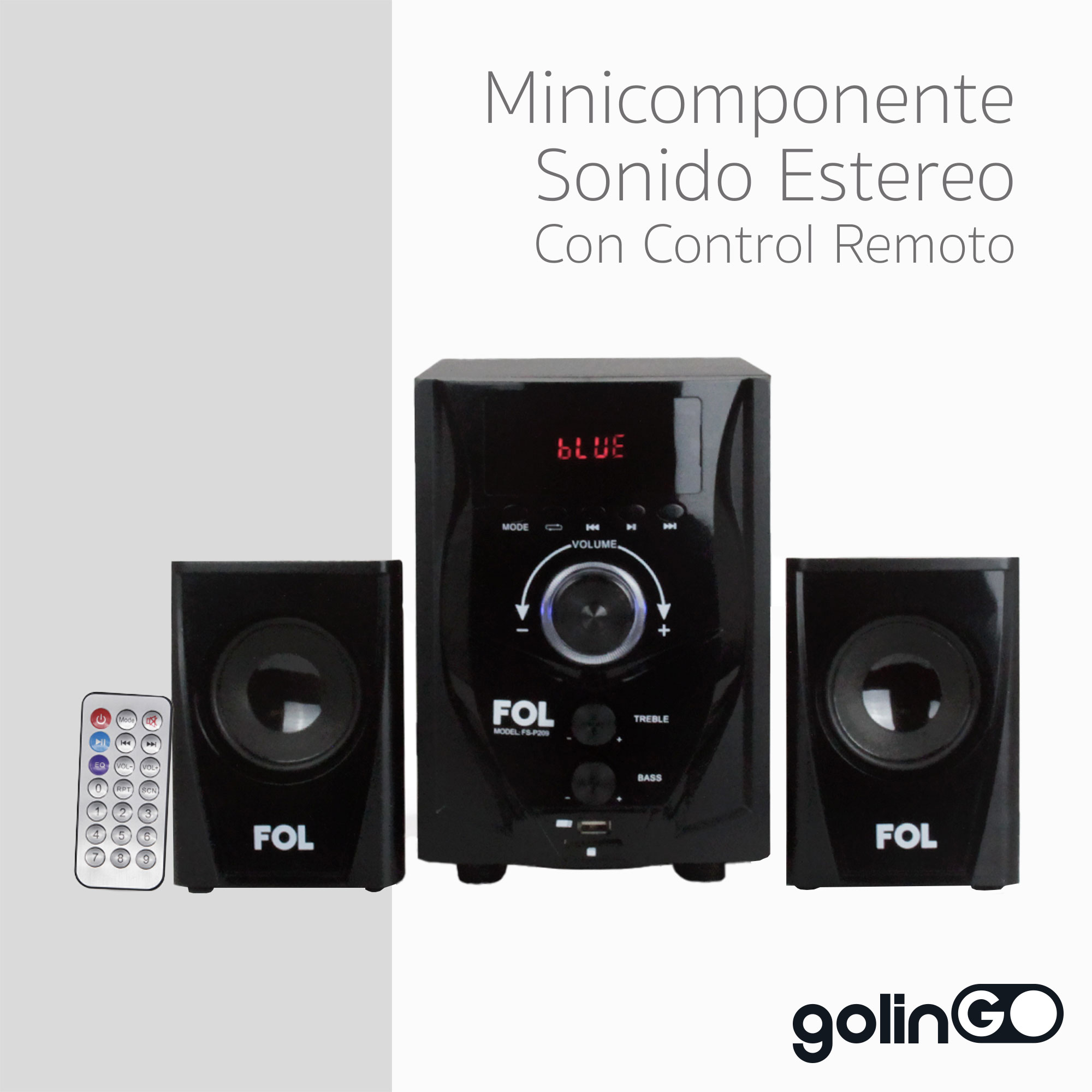 Minicomponente Fol Bluetooth Sistema Audio Estéreo Modular.