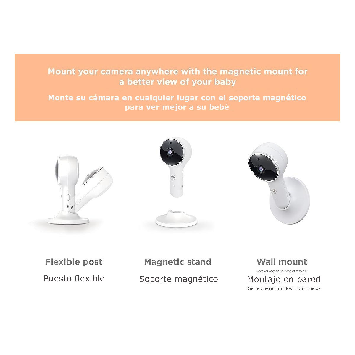 Monitor video Bebe MOTOROLA 2 cámaras WiFi con pantalla 5" 2 vias.