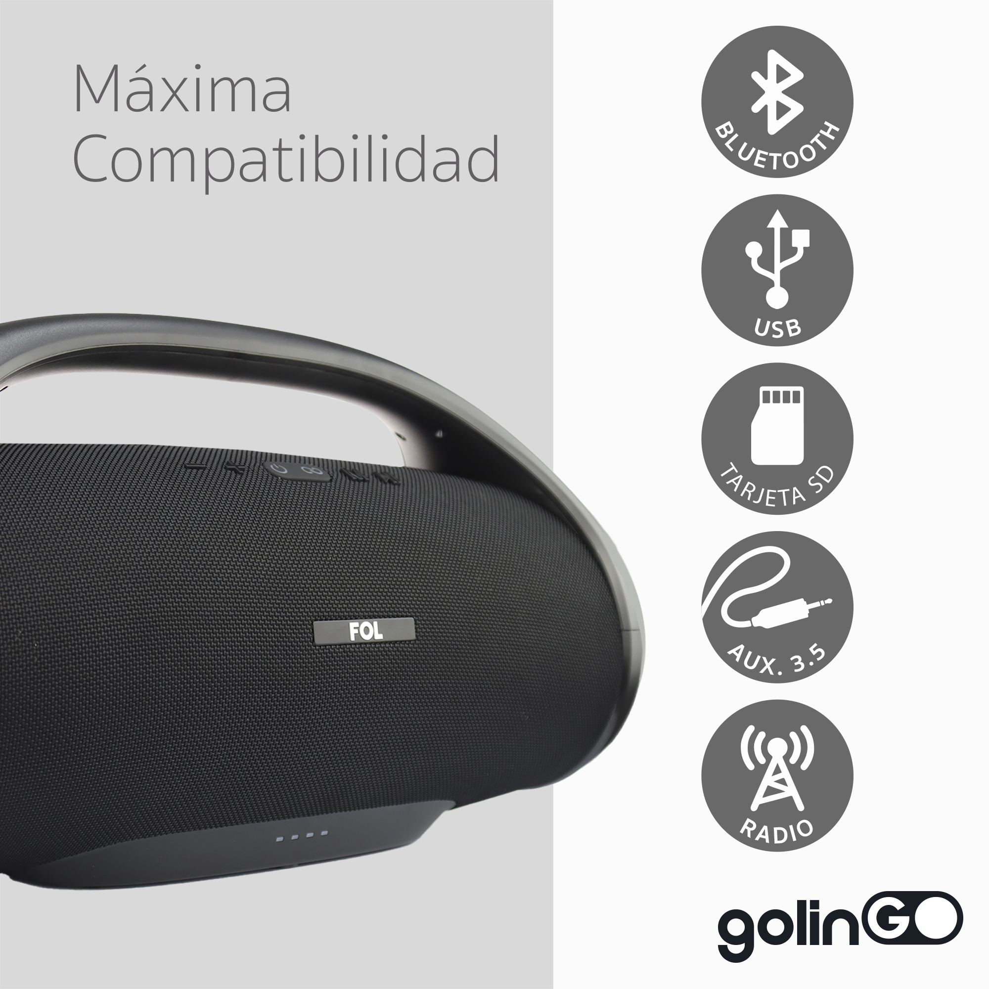 Bocina Fol Inalámbrica Bluetooth Portátil Sonido.