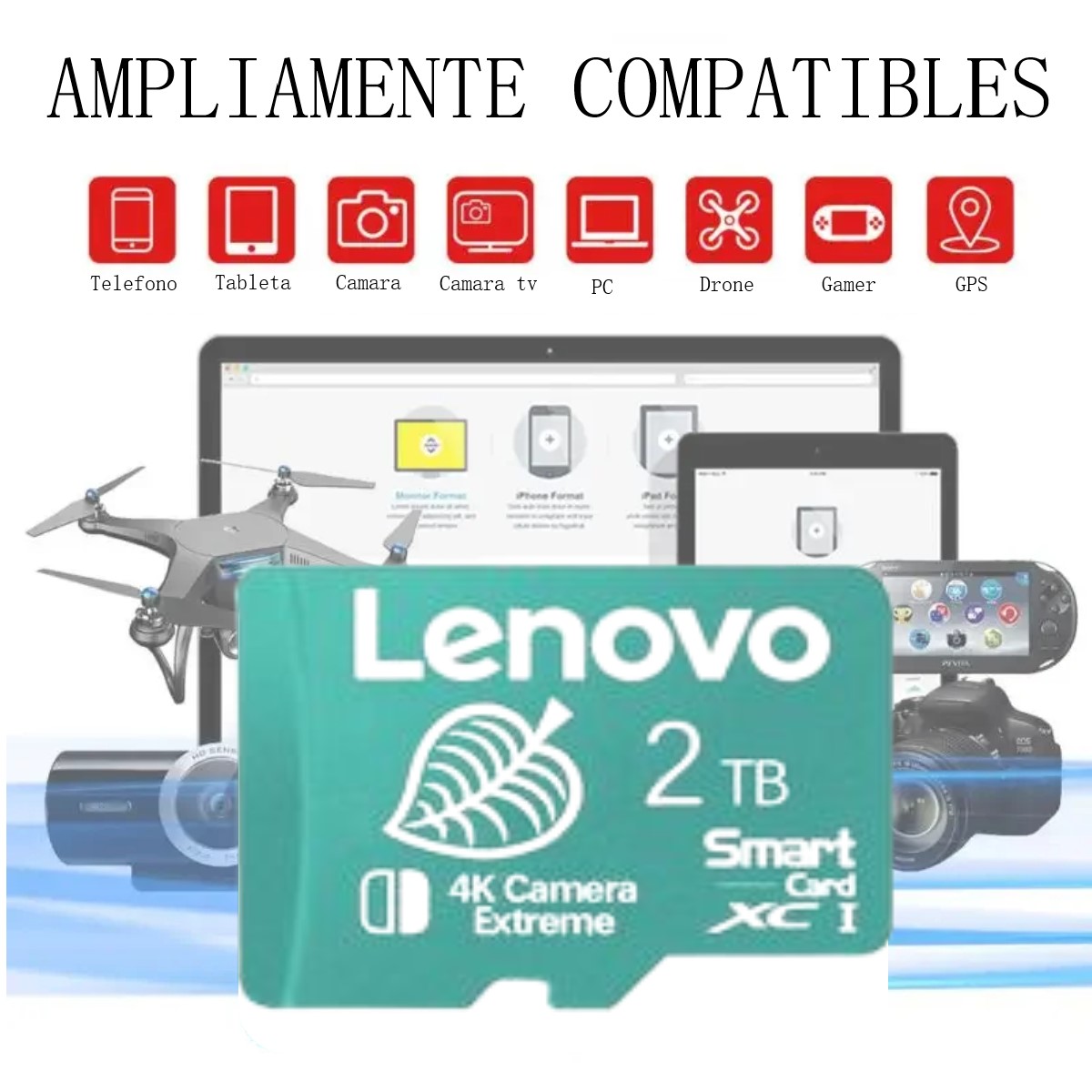 Memoria micro SD teléfono pc lap Lenovo tarjeta De Memoria 2TB 4K juego dron gamer