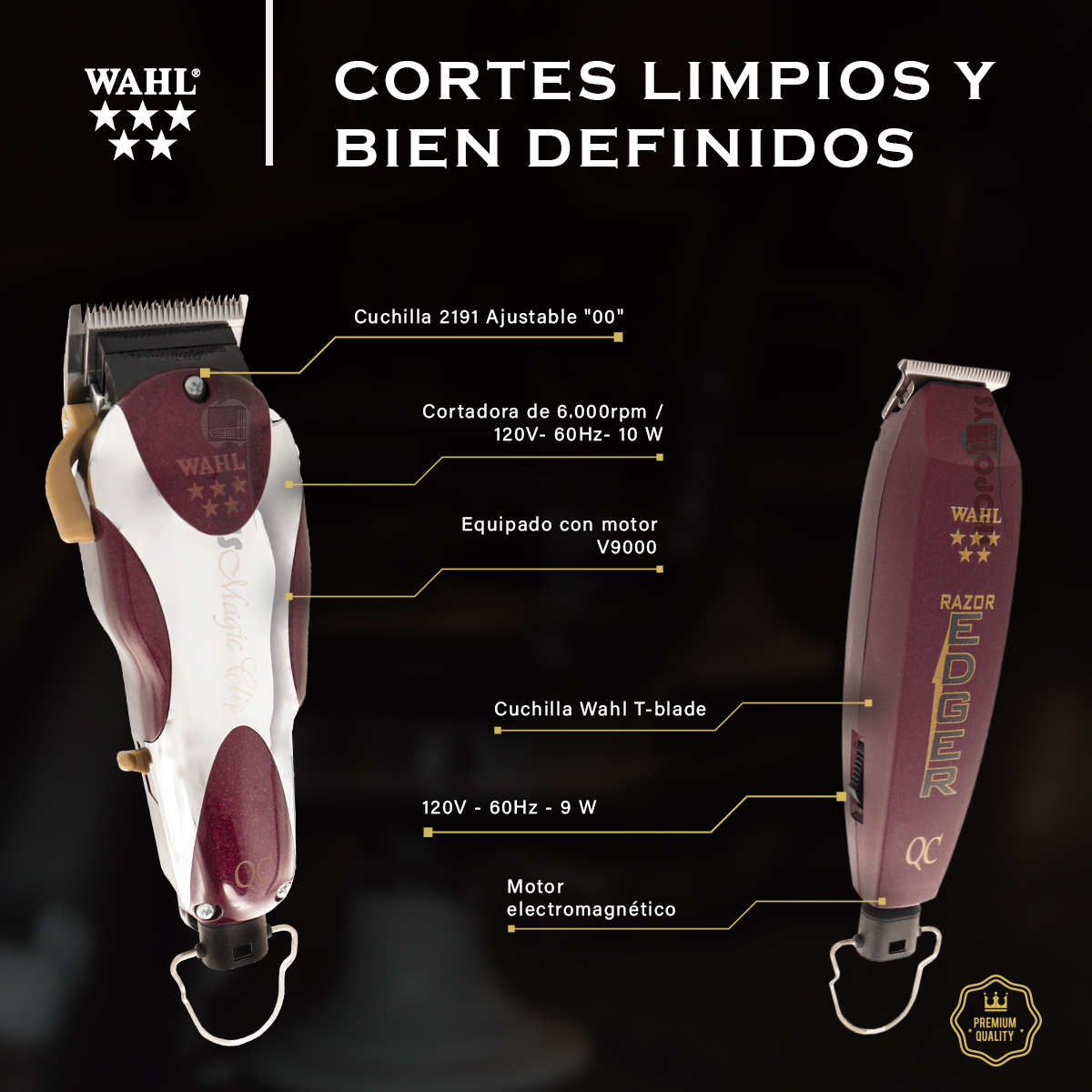 Cortadora Y Terminadora De Cabello Wahl Unicord Combo Profesional Alambricas 