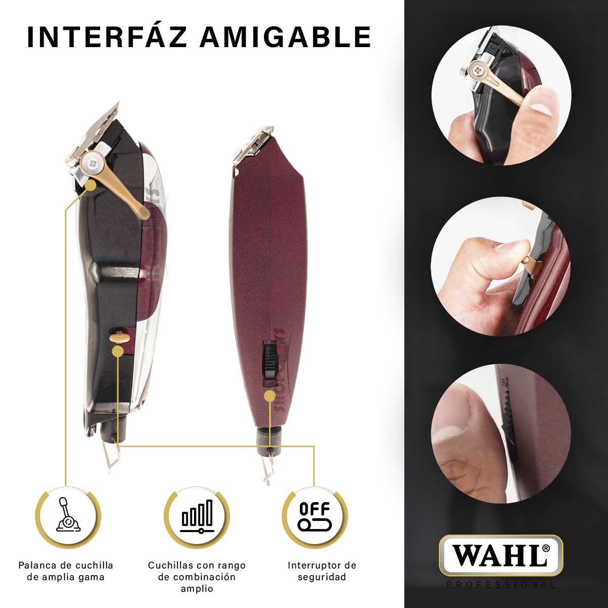 Cortadora Y Terminadora De Cabello Wahl Unicord Combo Profesional Alambricas 