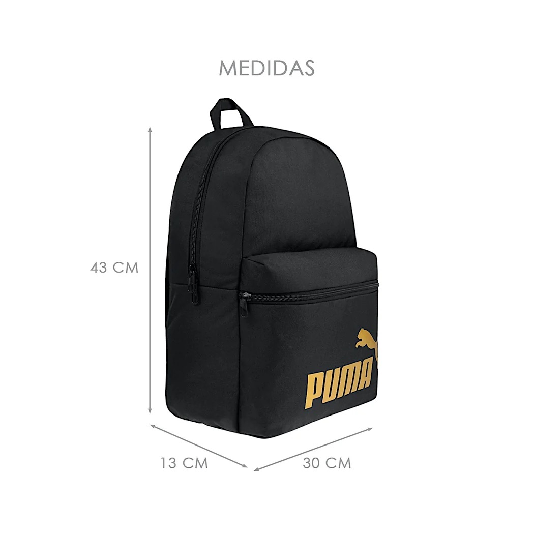 Mochila puma negra con dorado online