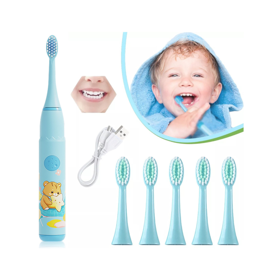 Cepillo De Dientes Eléctrico Para Niños Con 6 Cabezales .