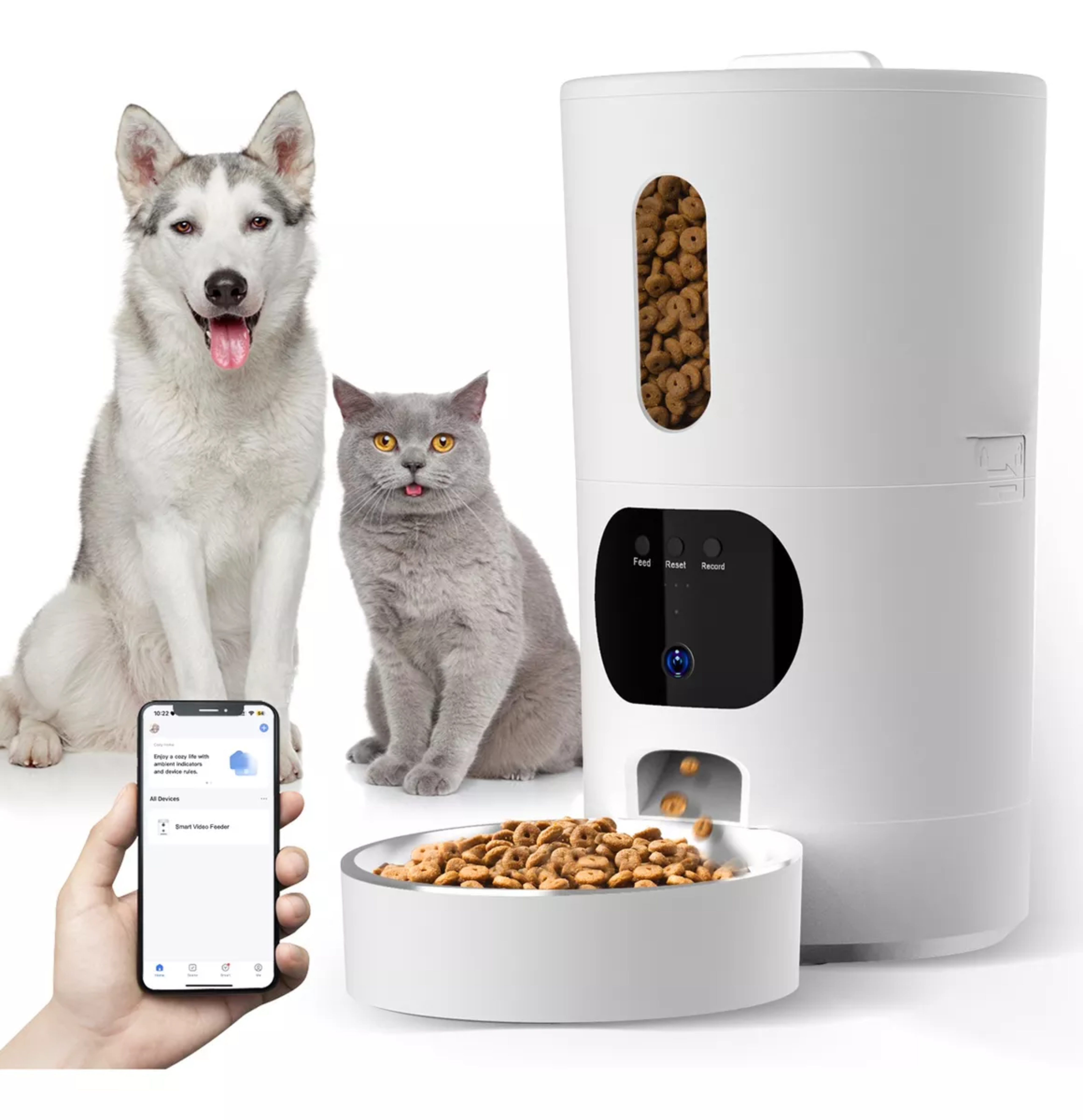 Comedero Automático Para Mascotas Cámara, 5g & 2.4g Wifi, 4l.