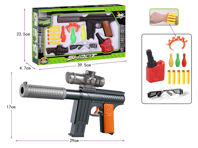 Pistola de Juguete Lanzador de Hidrogel 1200 gel y 5 dardos - Negro.