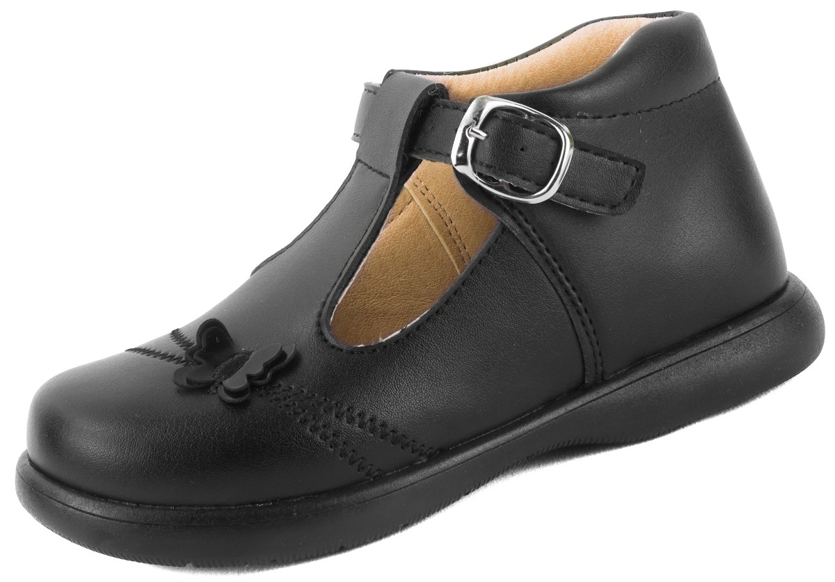 Zapatos Bota Escolares 100% Piel Arco Soporte Negros 2240-N (12.0 - 17.5)