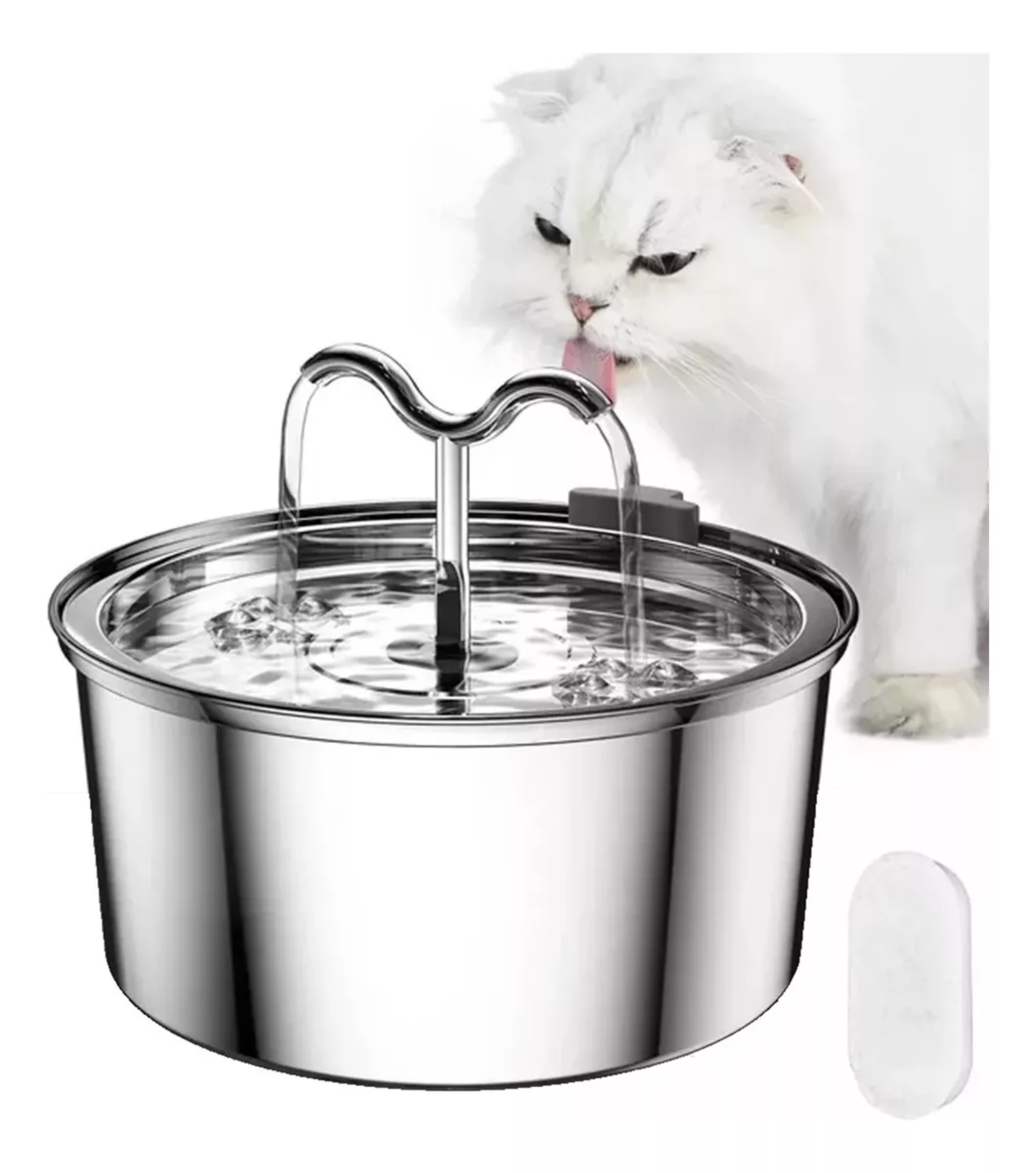 Fuente Para Gatos Bebedero Perro Acero Inoxidable 3.2l.