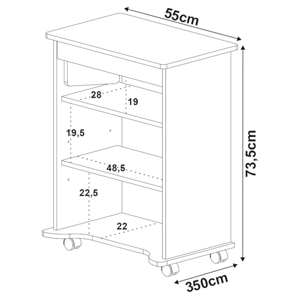 Escritorio Mesa De Computo Bertolini Portátil Blanca.