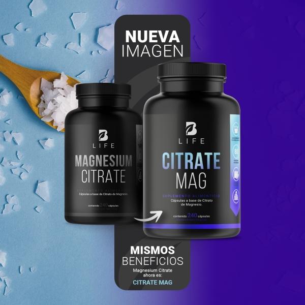 Citrato De Magnesio De 240 Cápsulas. B Life