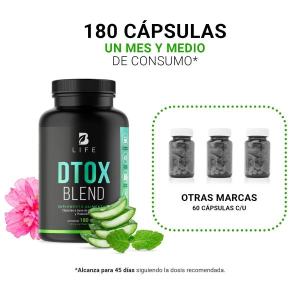 Detox Natural De 180 Cápsulas, Dtox Blend. B Life.