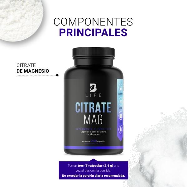 Citrato De Magnesio De 240 Cápsulas. B Life