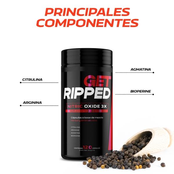 Óxido Nítrico 3x 120 Capsulas Arginina Citrulina. Nitric Oxide 3X Get Ripped