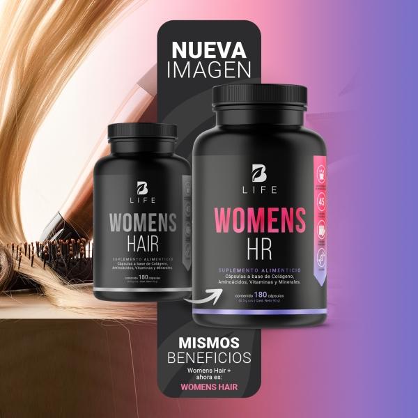 Vitaminas Cabello Mujer De 180 Cápsulas Con Colágeno B Life
