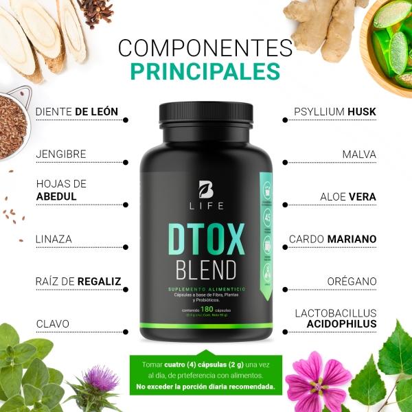 Detox Natural De 180 Cápsulas, Dtox Blend. B Life.