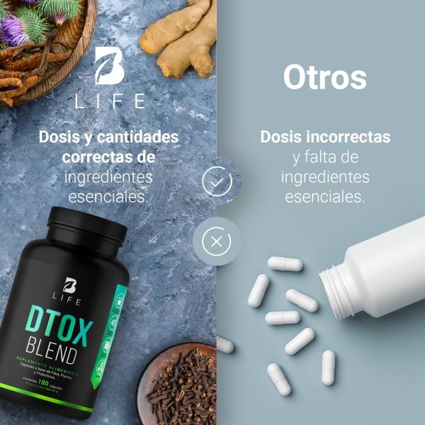 Detox Natural De 180 Cápsulas, Dtox Blend. B Life.