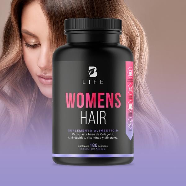 Vitaminas Cabello Mujer De 180 Cápsulas Con Colágeno B Life