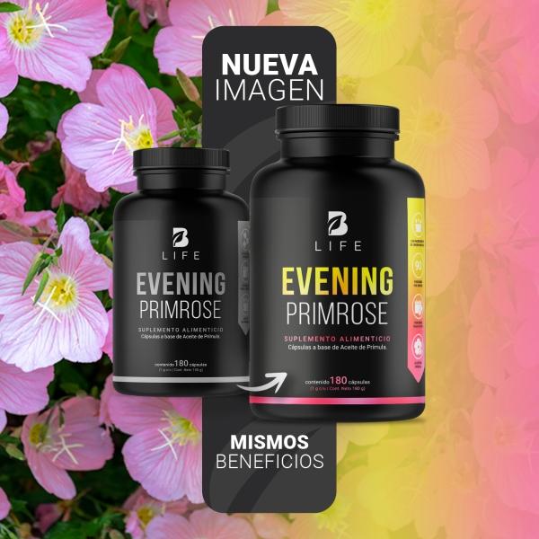 Aceite De Prímula (onagra) De 180 Caps. De 1000mg. Evenning Primrose. B Life