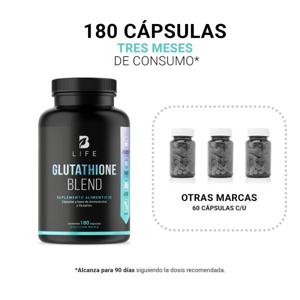 Glutatión De 180 Cápsulas Con Precursor De Glutatión B Life