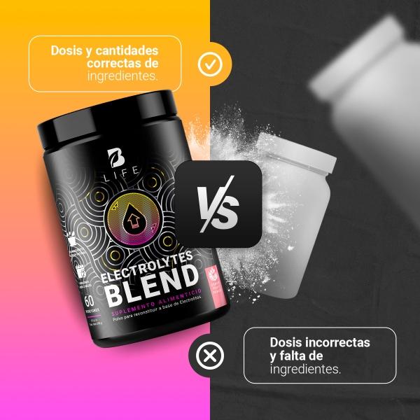 Electrolitos De 60 Servicios. Electrolytes Blend Fruit Punch. B Life.