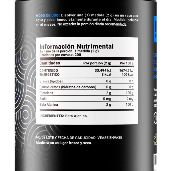 Beta Alanina De 400gr Con 200 Servicios. Beta Alanine B Life