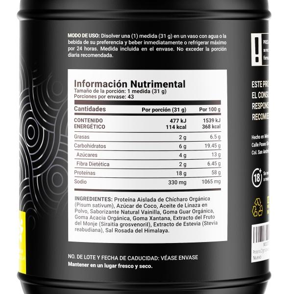 Proteína Orgánica Vegana De 3 Lbs Sabor Vainilla B Life