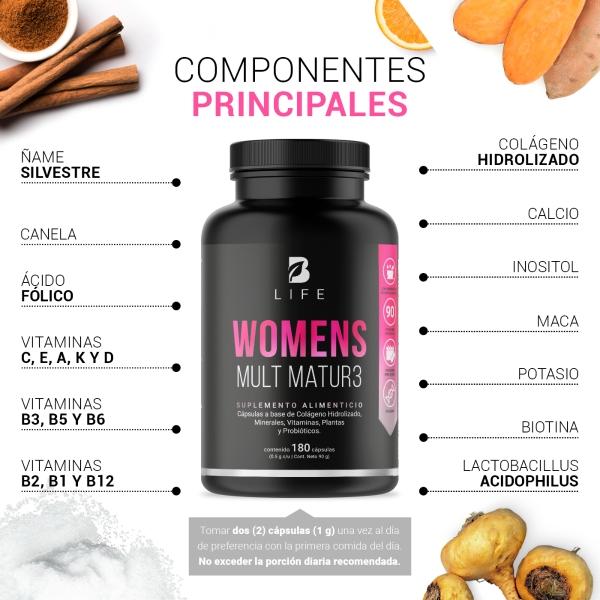 Multivitamínico Para Mujer Mayor De 40 Años 180 Cáps B Life