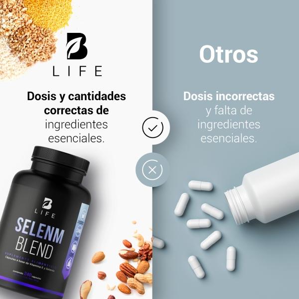 Selenio 240 Cápsulas Con Vitamina E, Selenio Blend, B Life