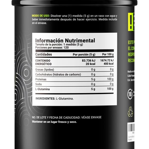 Glutamina Micronizada 600 gr. Pure Glutamine B Life