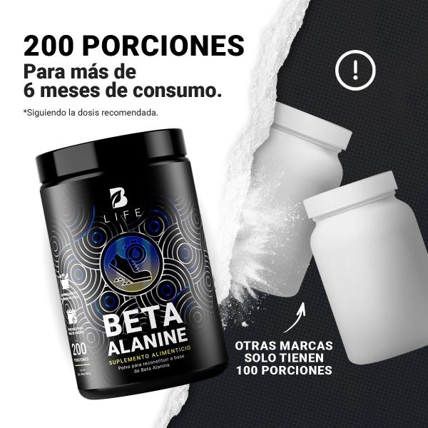 Beta Alanina De 400gr Con 200 Servicios. Beta Alanine B Life