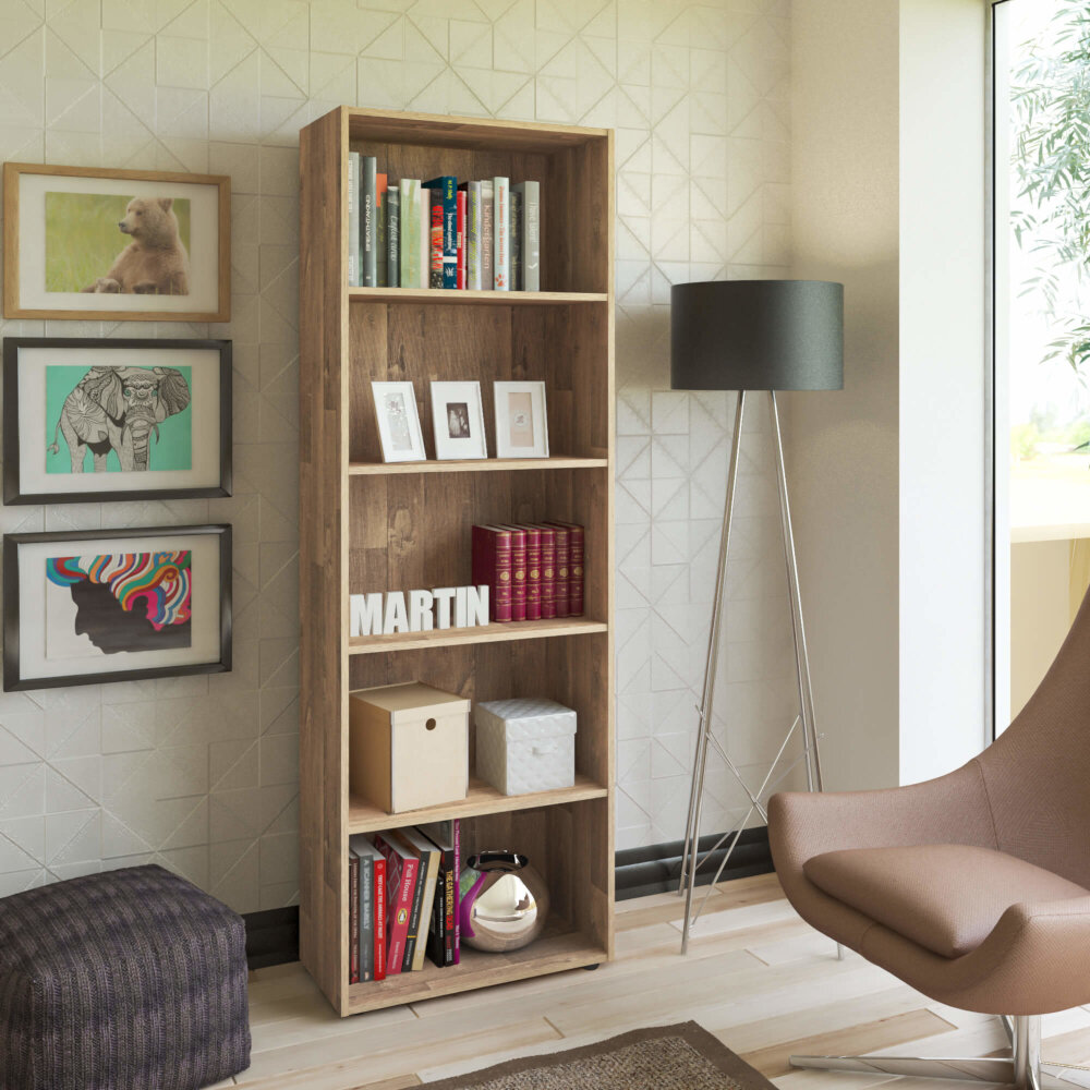 Estantería Librero Biblioteca Bertolini Multy Rustico.