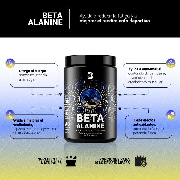 Beta Alanina De 400gr Con 200 Servicios. Beta Alanine B Life
