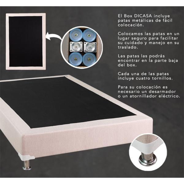 Cabecera Queen Size Dicasa Bora con Box Alessa Rosa