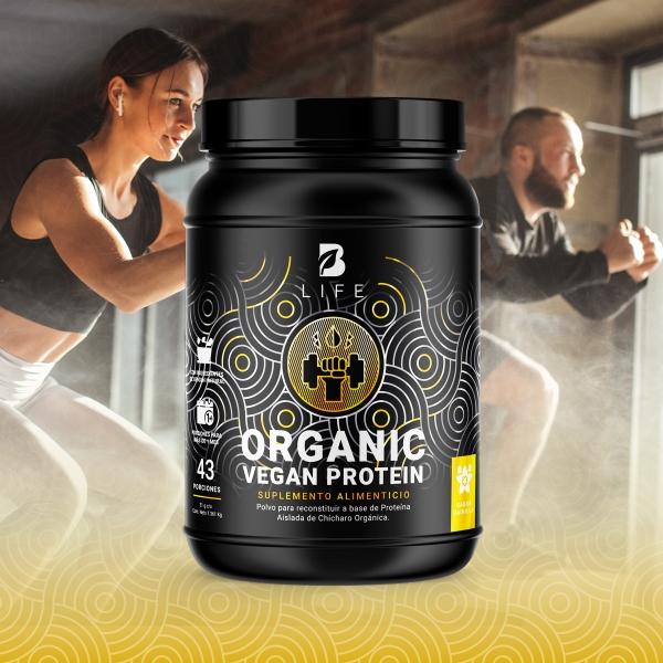 Proteína Orgánica Vegana De 3 Lbs Sabor Vainilla B Life