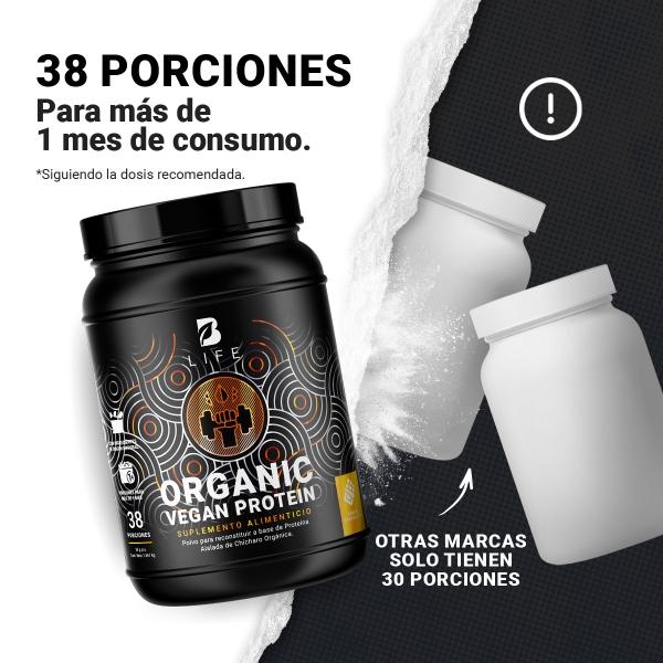 Proteína Orgánica Vegana De 3 Lbs Sabor Chocolate B Life