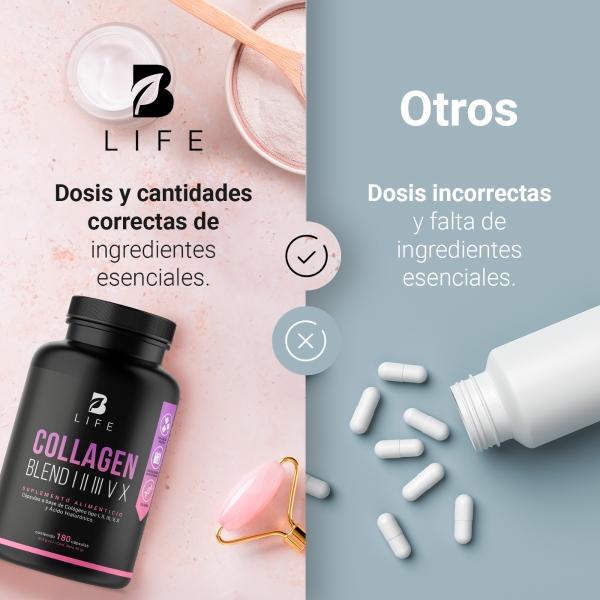Mezcla De Colágenos Tipo I, Ii, Iii, V Y X 180 Cáps. Collagen Blend I II III V X B Life
