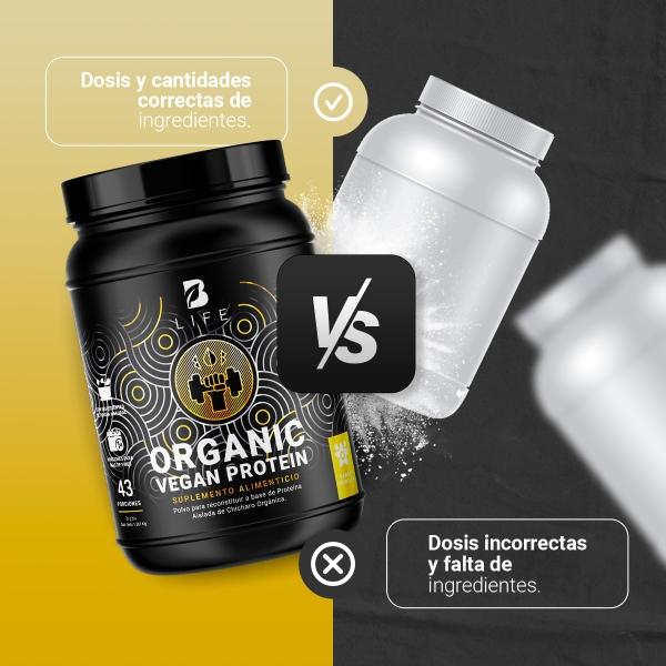 Proteína Orgánica Vegana De 3 Lbs Sabor Vainilla B Life