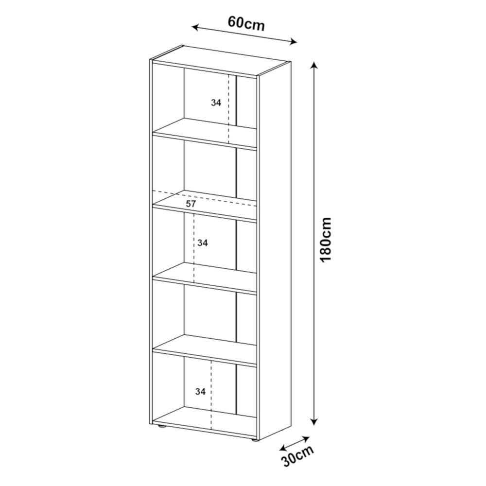 Estantería Librero Biblioteca Bertolini Multy Rustico.