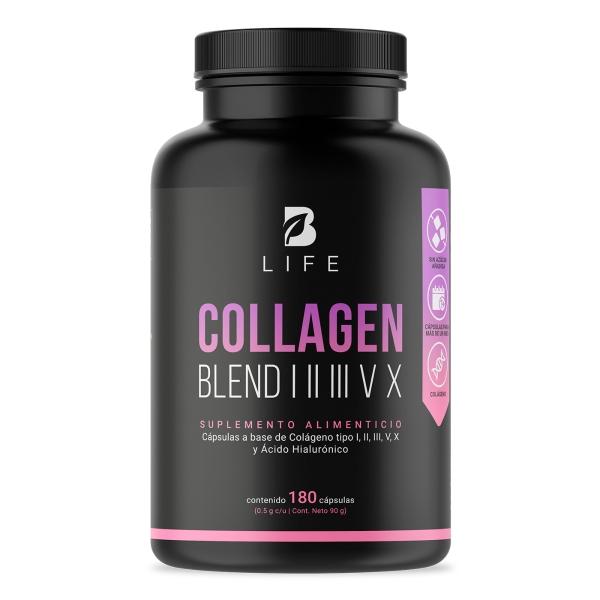 Mezcla De Colágenos Tipo I, Ii, Iii, V Y X 180 Cáps. Collagen Blend I II III V X B Life
