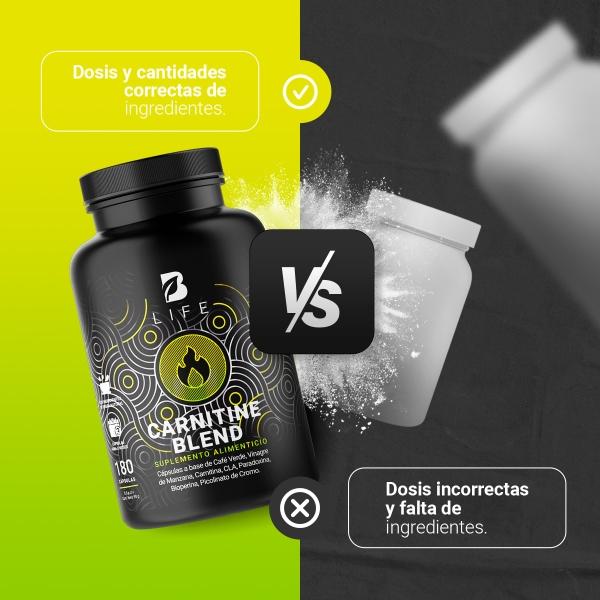Carnitina De 180 Cápsulas. Carnitine Blend. B Life