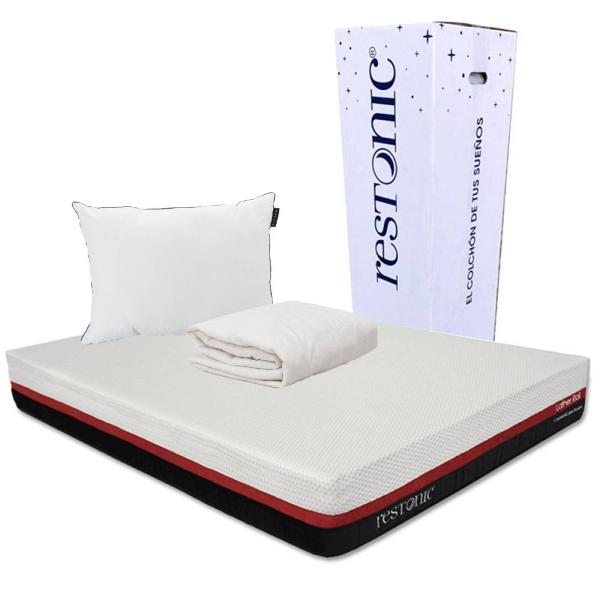 Colchon King Size Restonic Roll con Almohada One y Protector