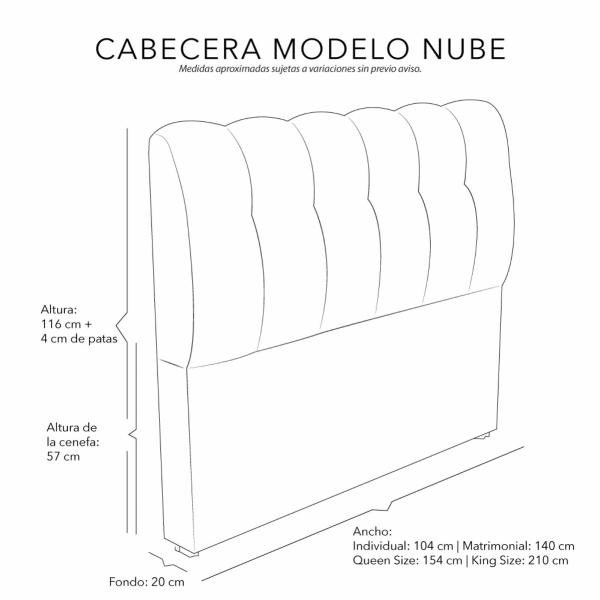 Cabecera queen size Dicasa Nube color gris oscuro