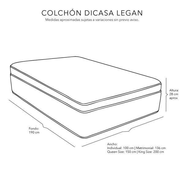 Colchón Matrimonial Restonic Legan con Cabecera Dicasa Mary Imperio Verde