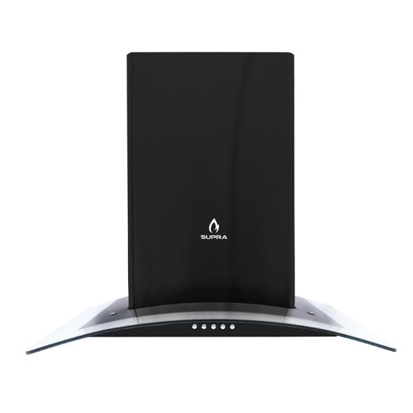 Campana extractora de 3 velocidades SUPRA CC-60-BLACK campana de cocina para pared de acero inoxidable color negro brillante