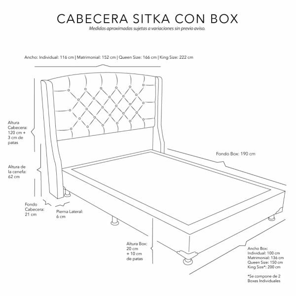 Cabecera King Size Dicasa Sitka con Box Lila