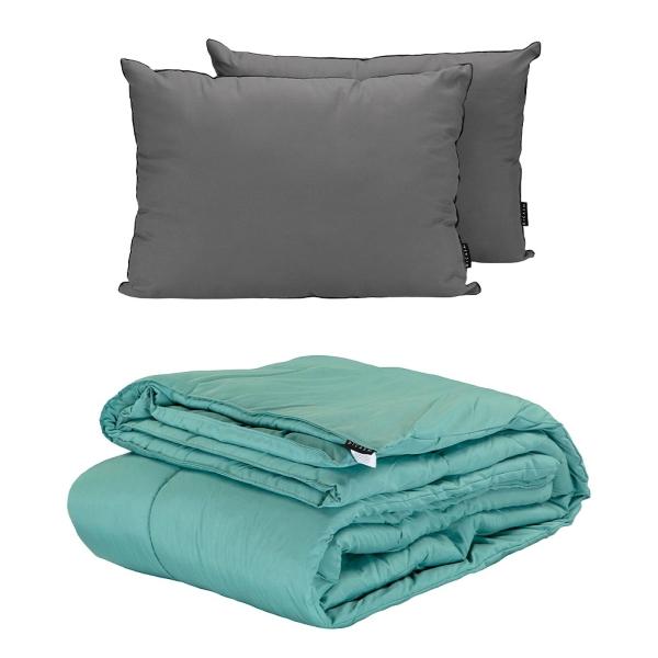 Edredon King Size Dicasa Homy Verde con Almohadas 2Pack