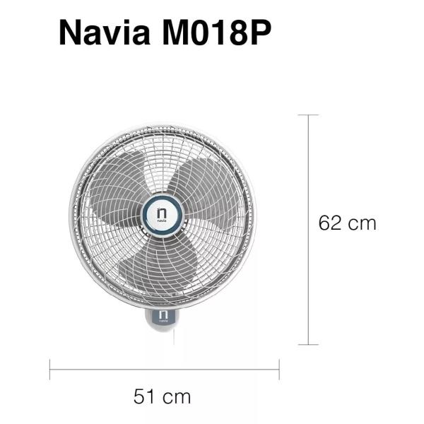 Ventilador de Pared 18" NAVIA M018P 3 Vel oscilación horizontal